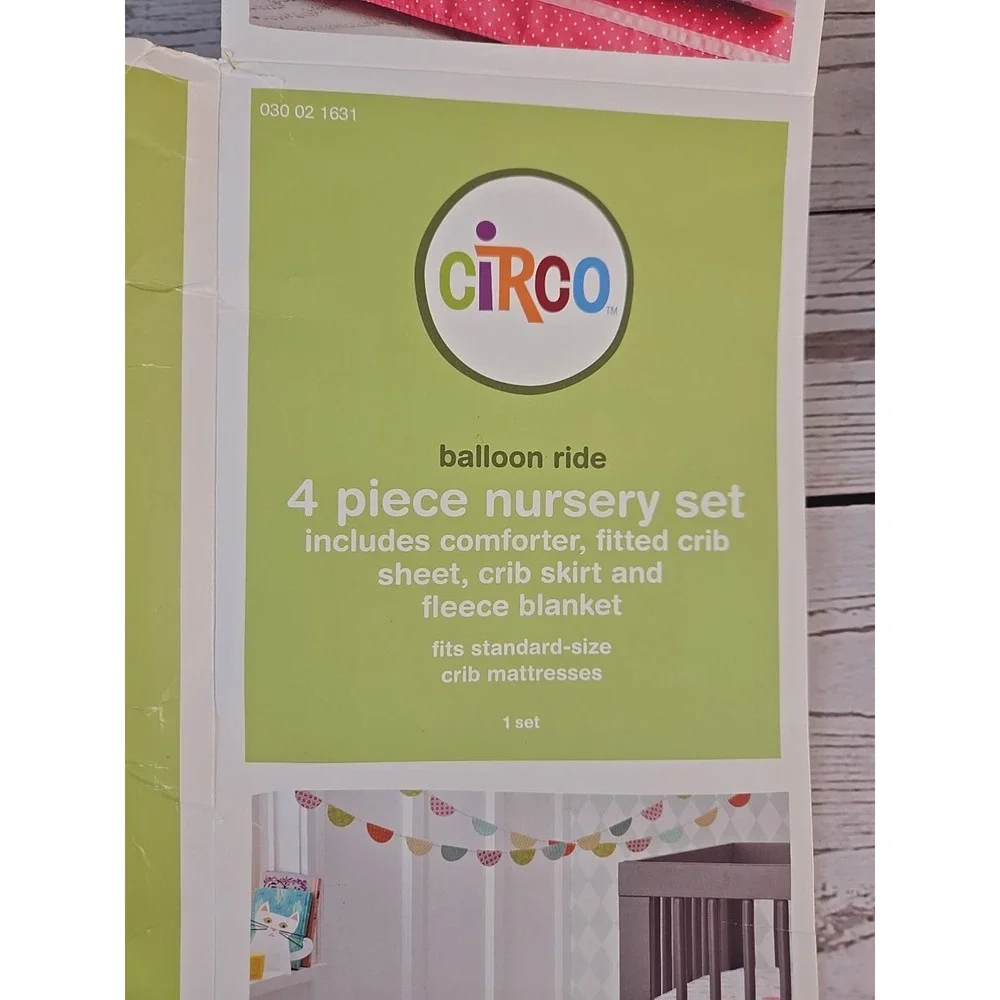 Circo Hot Air Balloon Ride Girls Crib Nursery Bedding Set 4 Pieces Baby Pink New